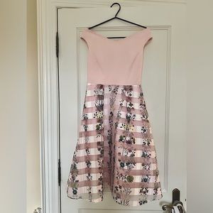 UNWORN Ted Baker Pastel Pink Floral Midi Dress (Unity Floral Bardot)